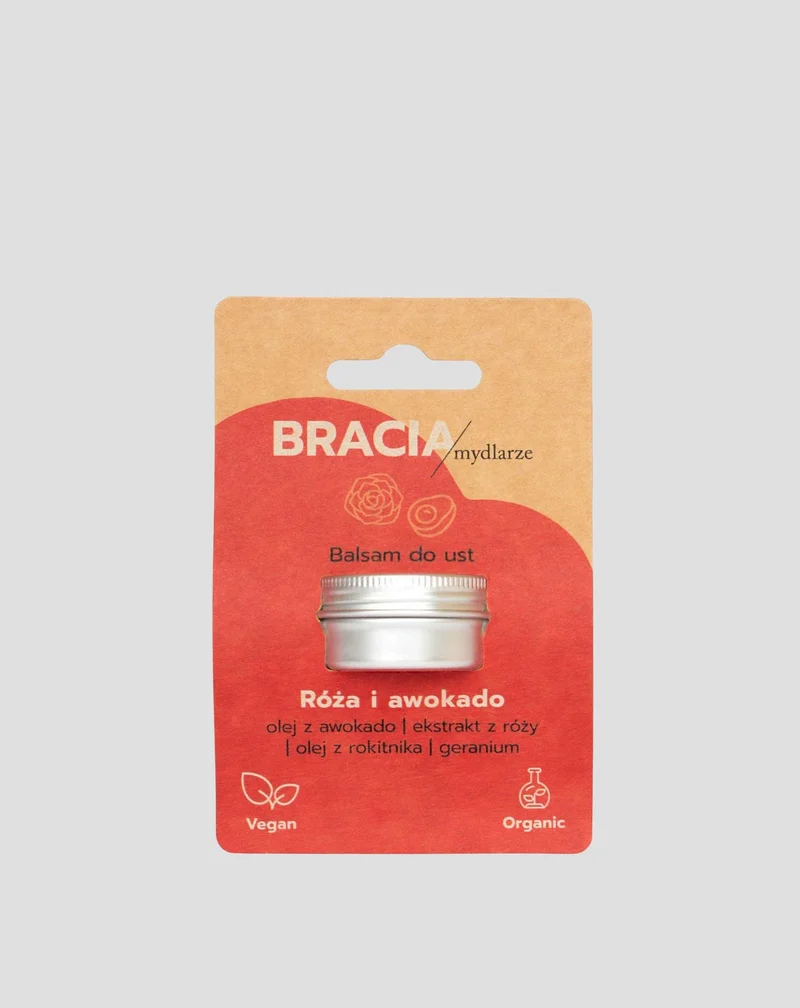 Baume à lèvres régénérant à la rose et à l'avocat avec vitamine E Bracia Mydlarze