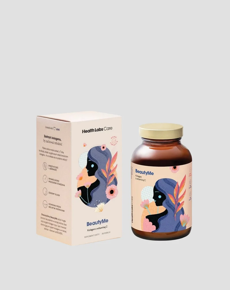 Supplément alimentaire à base de collagène avec de la vitamine C et de l'extrait de fruit de la passion BeautyMe Health Labs Care