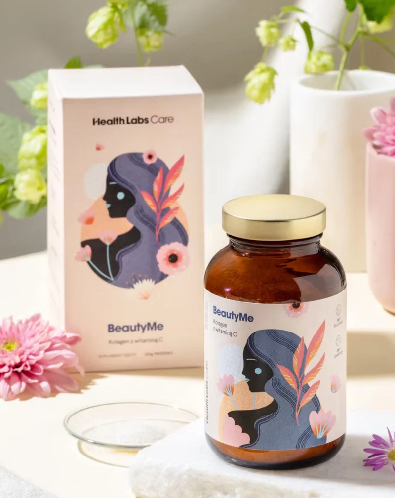 Supplément alimentaire à base de collagène avec de la vitamine C et de l'extrait de fruit de la passion BeautyMe Health Labs Care