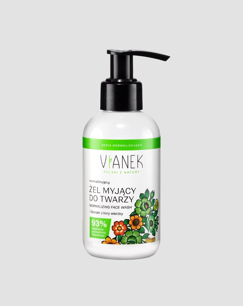Gel nettoyant normalisant pour peaux à problèmes à l’extrait d’écorce de saule blanc Vianek