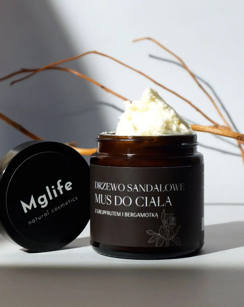 Mousse corporelle au bois de santal, au pamplemousse et à la bergamote MgLife
