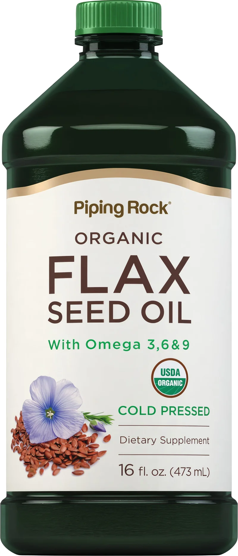 Flaxseed Oil (Organic), 16 fl oz (473 mL) Bottle