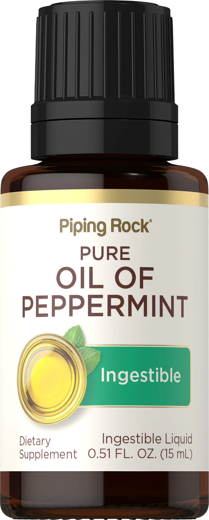 Oil of Peppermint Ingestible, 1/2 fl oz (15 mL) Dropper Bottle