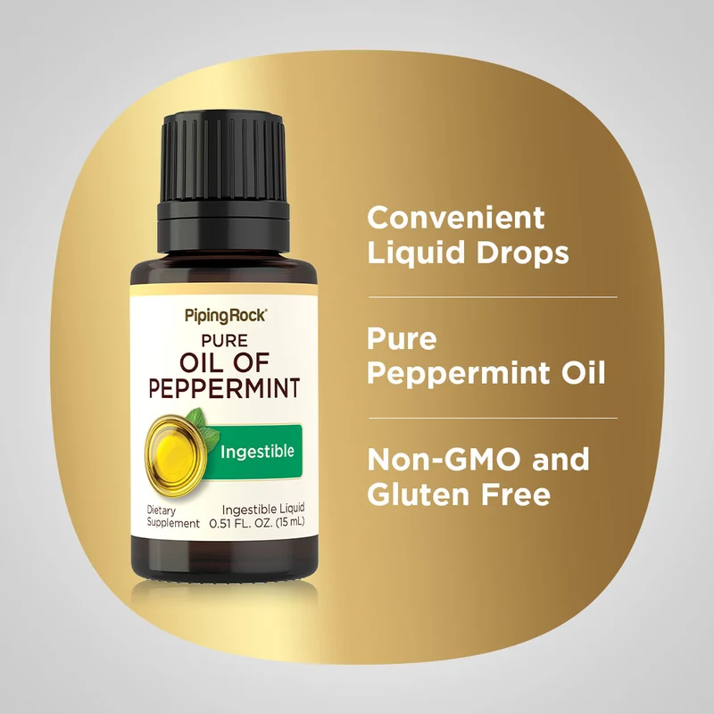Oil of Peppermint Ingestible, 1/2 fl oz (15 mL) Dropper Bottle