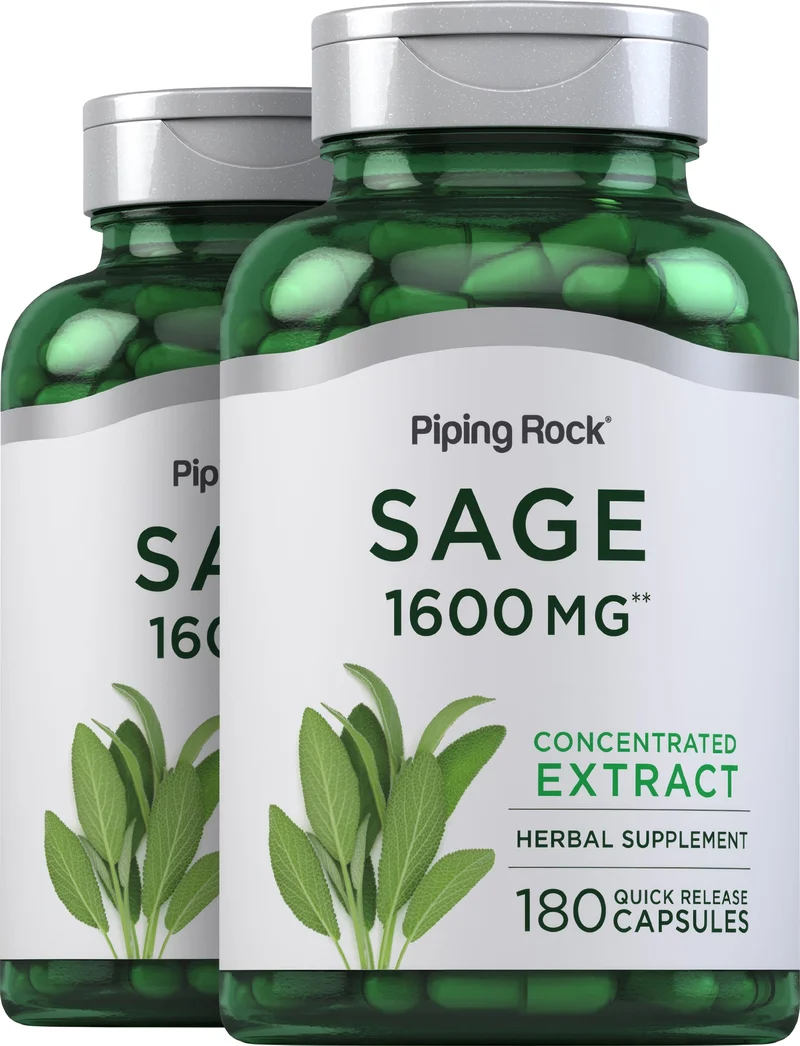 Sage, 1600 mg, 180 Quick Release Capsules, 2 Bottles