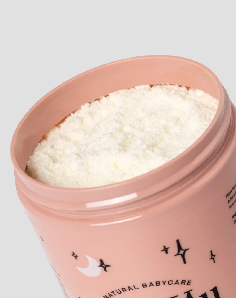 Bain de chèvre en poudre Lili&Mu pour les mamans avec huile de jojoba et panthénol