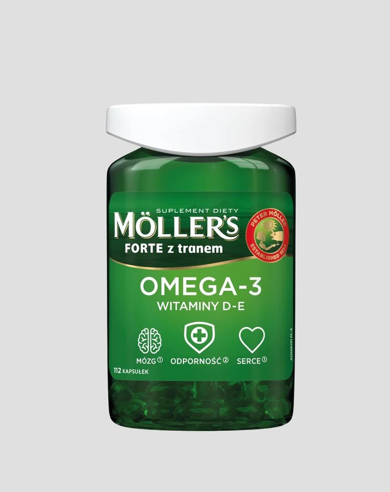 Complément alimentaire à base d'acides oméga-3 et de vitamine D - E Forte Moller's 112 gélules