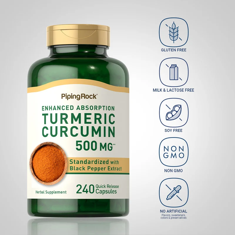 Standardized Turmeric Curcumin Complex, 500 mg, 240 Quick Release Capsules, 2 Bottles
