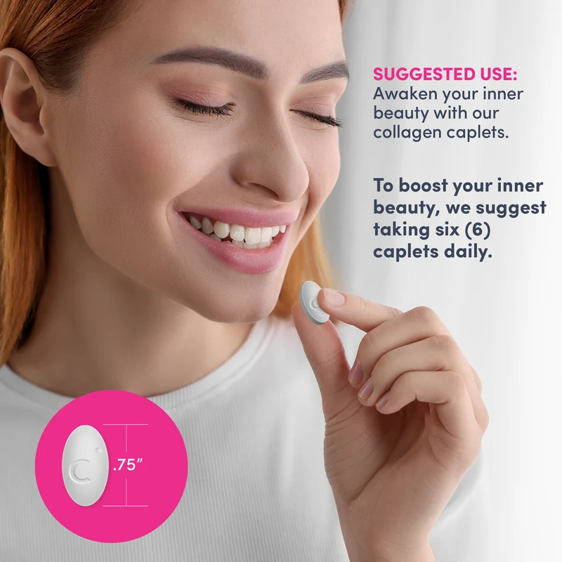 Grassfed Collagen Peptides + C & Biotin, 6000 mg, 180 Caplets