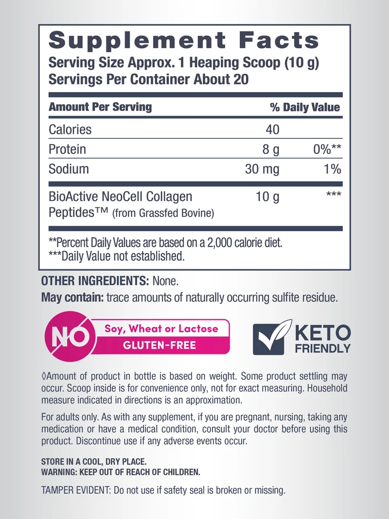 Grassfed Collagen Peptides, 14 oz (400 g) Powder