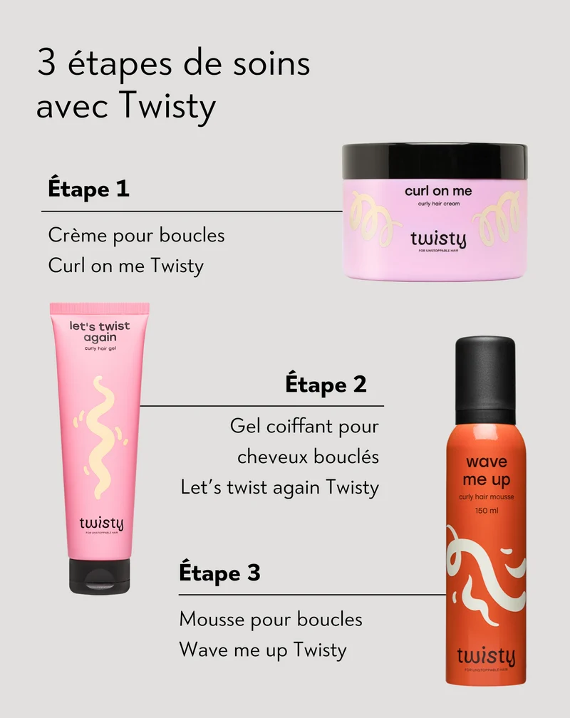 Gel coiffant Twisty pour cheveux bouclés, hydrate et adoucit sans alourdir