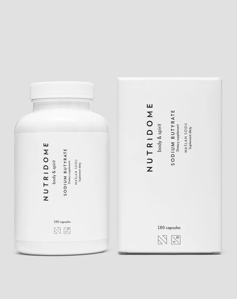 Butyrate de Sodium Nutridome 620 mg - Soutien de la Flore Intestinale et de l’Inflammation - 180 gélules