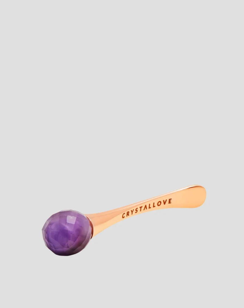 Masseur 3D pour les yeux en améthyste avec applicateur de crème Crystallove