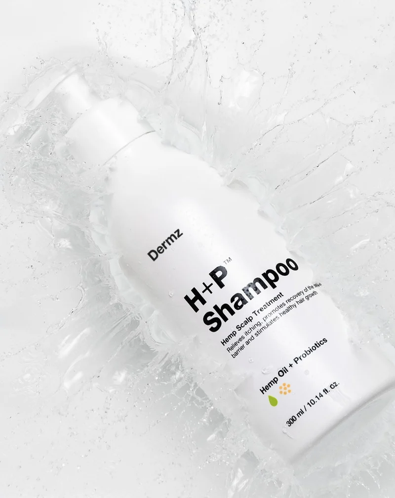 Shampooing au chanvre avec probiotiques pour combattre les démangeaisons et la desquamation du cuir chevelu H+P Dermz