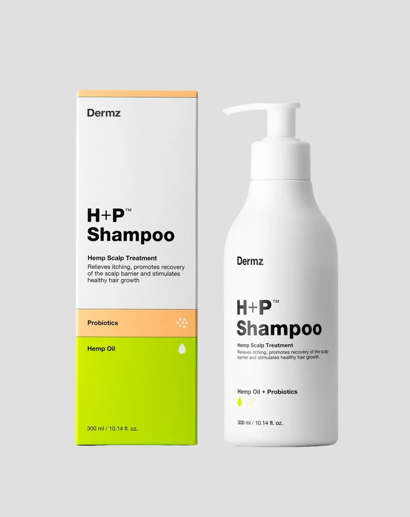 Shampooing au chanvre avec probiotiques pour combattre les démangeaisons et la desquamation du cuir chevelu H+P Dermz