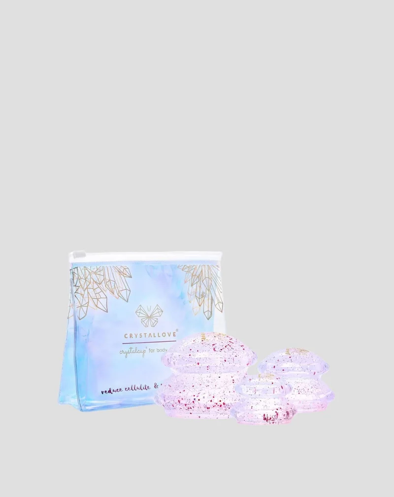 Ventouses en silicone pour le massage corporel avec paillettes Crystallove