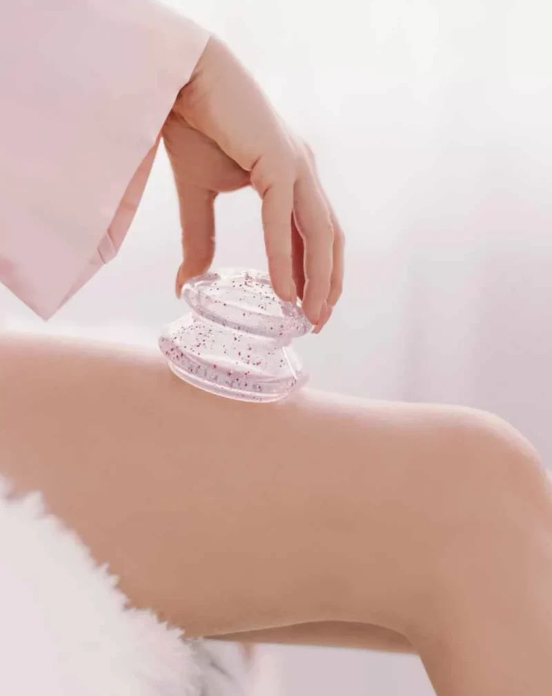 Ventouses en silicone pour le massage corporel avec paillettes Crystallove