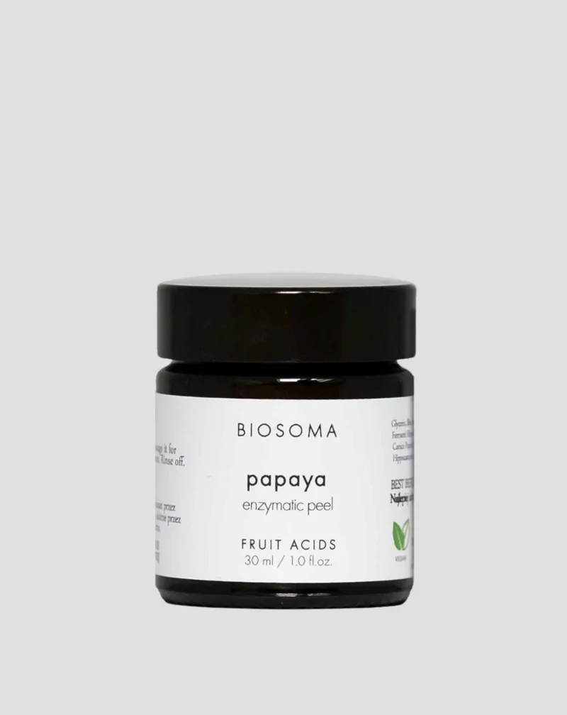Produit exfoliant enzymatique - Masque de papaye pour tous les types de peau, ligne RAW Biosoma