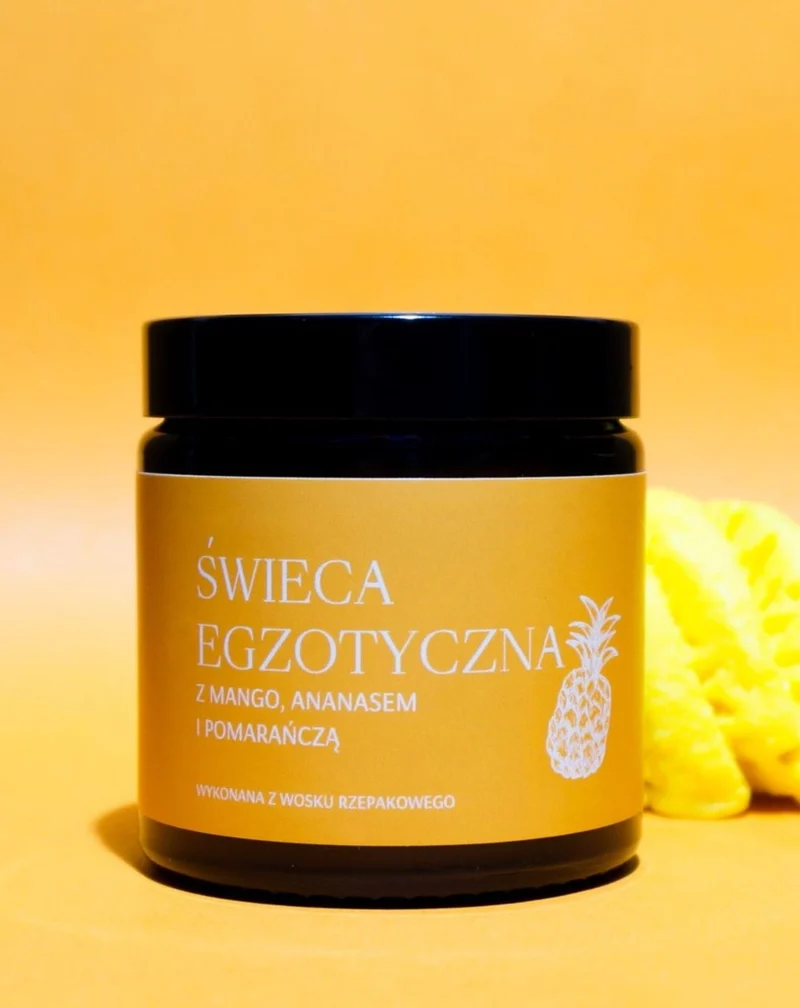 Bougie exotique de colza faite à la main au parfum de mangue, d’ananas et d’orange Mglife