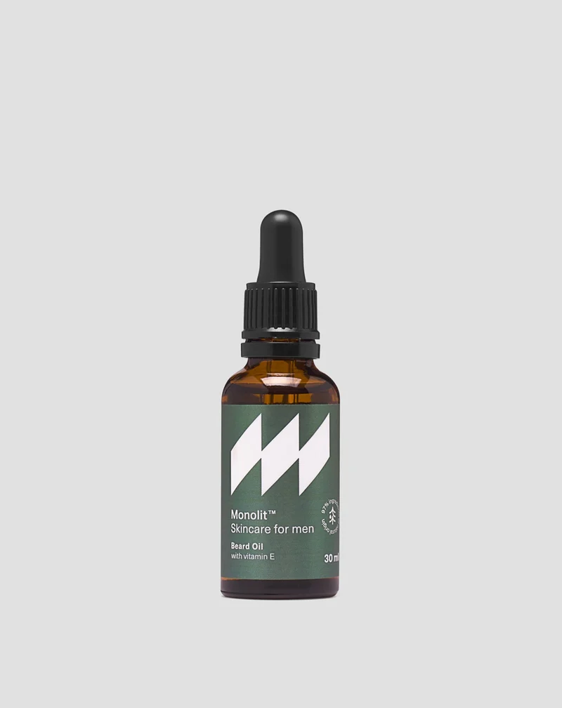 Huile à barbe Monolit à l'huile d'argan et à la vitamine E pour adoucir et revitaliser la barbe