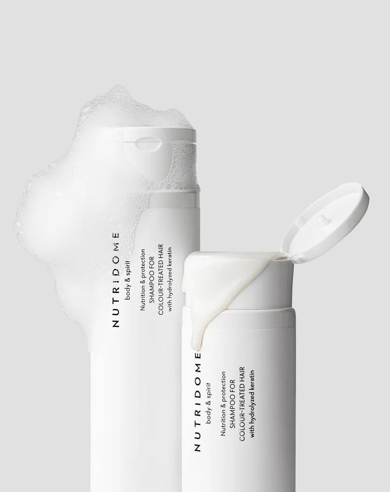 Shampoing pour cheveux colorés Nutridome à la kératine hydrolysée, nourrissant et protecteur des cheveux