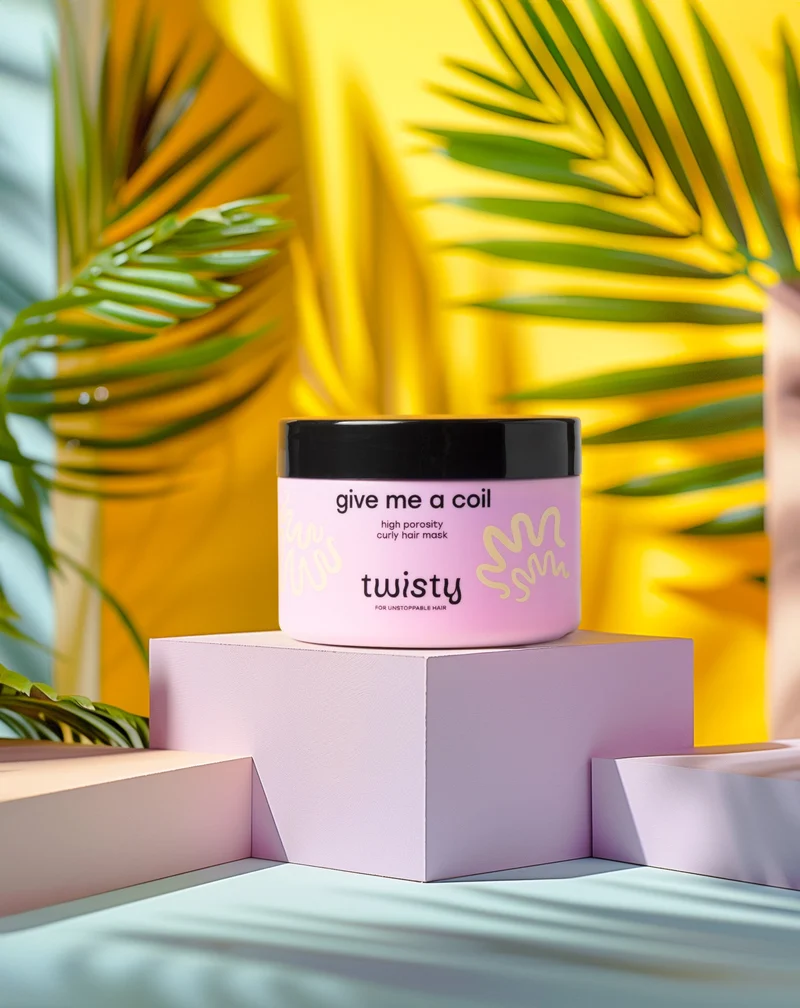 Masque pour cheveux bouclés très poreux au beurre de karité et à l'huile de chanvre - Twisty