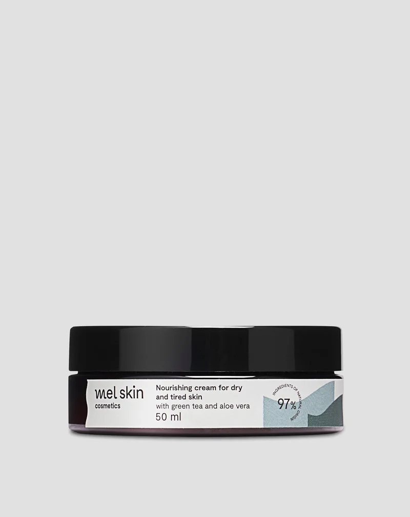 Crème nourrissante Mel Skin pour peaux sèches et fatiguées au thé vert et à l'aloe vera