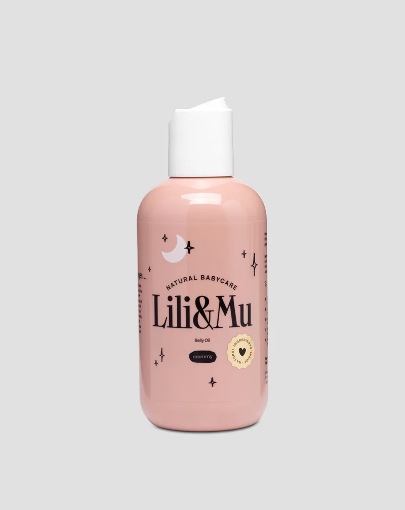 Huile anti-vergetures Lili&Mu pour la peau de l'abdomen, des cuisses et des seins