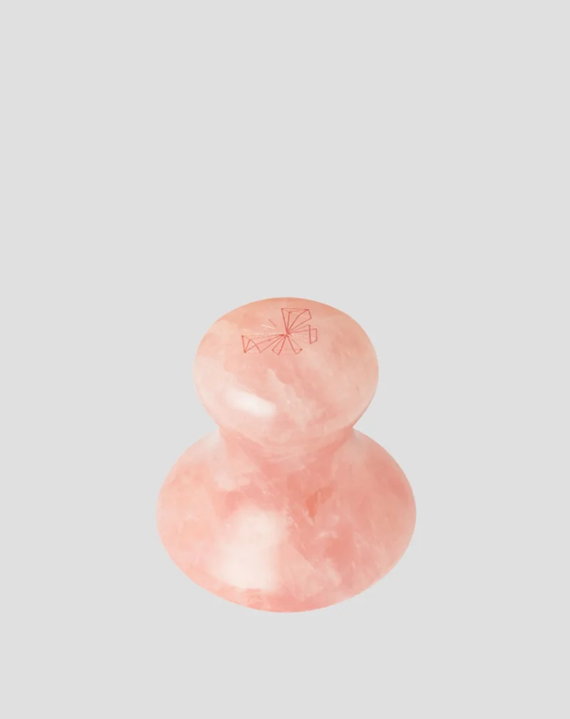 Champignon de massage visage en quartz rose Crystallove