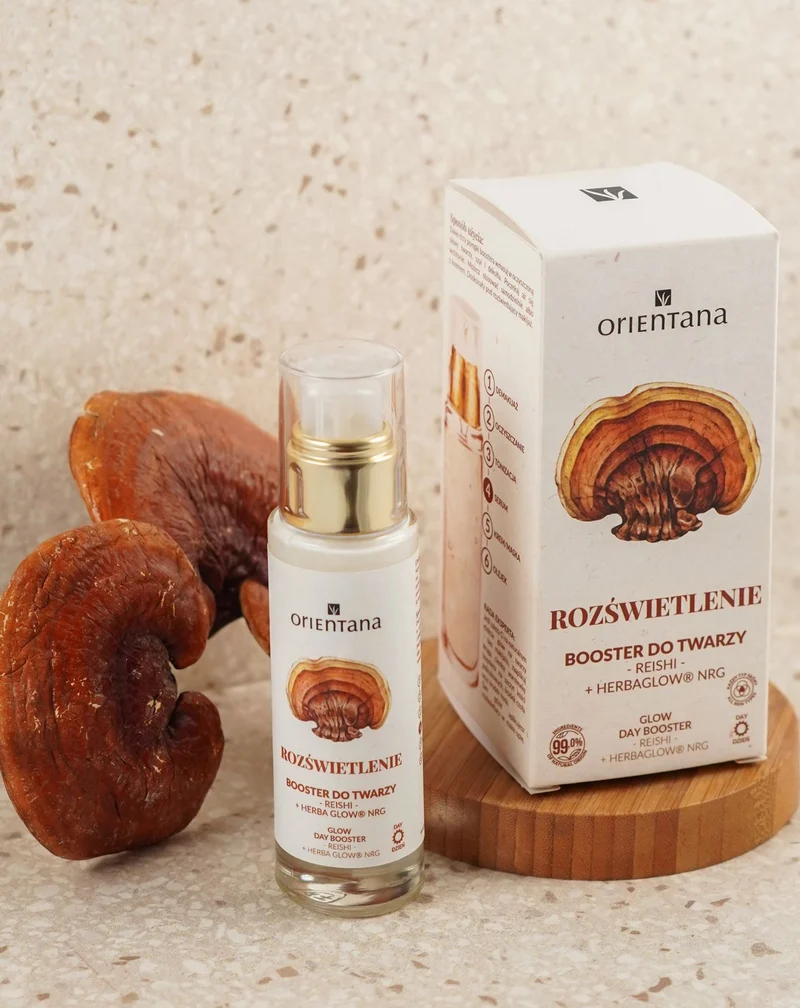 Booster lumineux avec adaptogènes reishi et rhodiola rosea Orientana