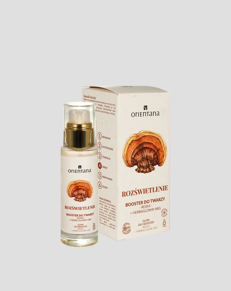 Booster lumineux avec adaptogènes reishi et rhodiola rosea Orientana