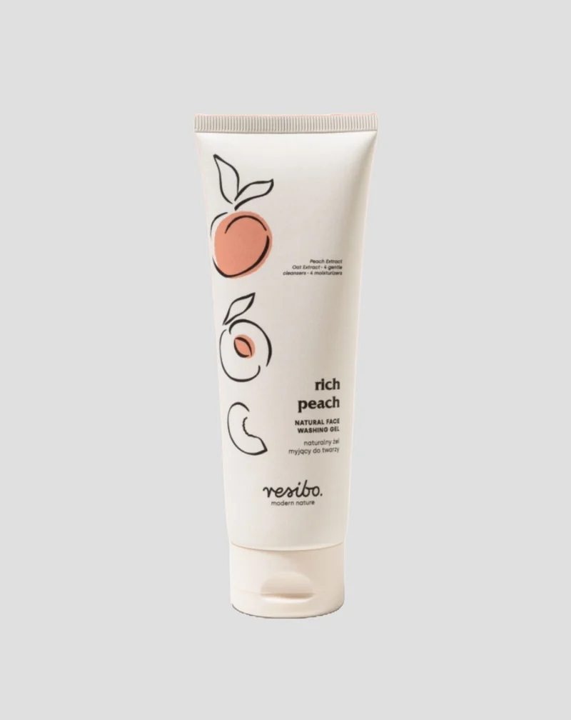 Gel nettoyant naturel pour le visage Rich Peach à l'extrait de pêche 125 ml Resibo