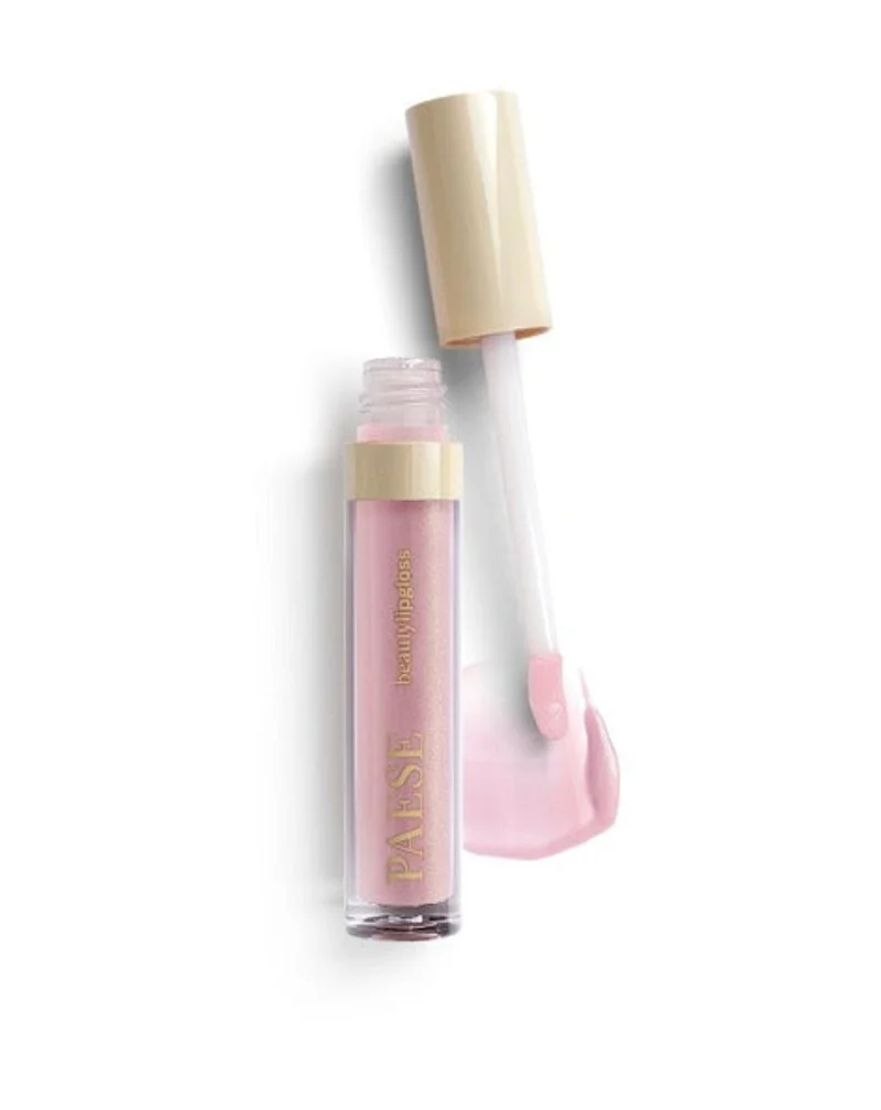 Brillant à lèvres aux particules scintillantes à effet de lèvres optiquement agrandies et à effet miroir 01 glassy Lipgloss Paese
