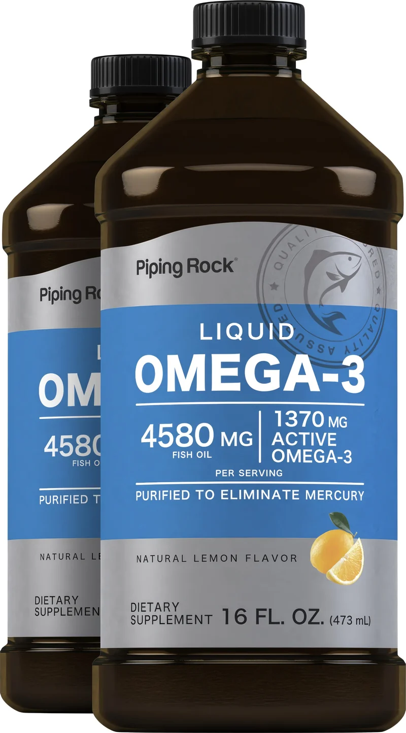 Liquid Omega-3 (Natural Lemon), 4580 mg (per serving), 16 fl oz (473 mL) Bottle, 2 Bottles