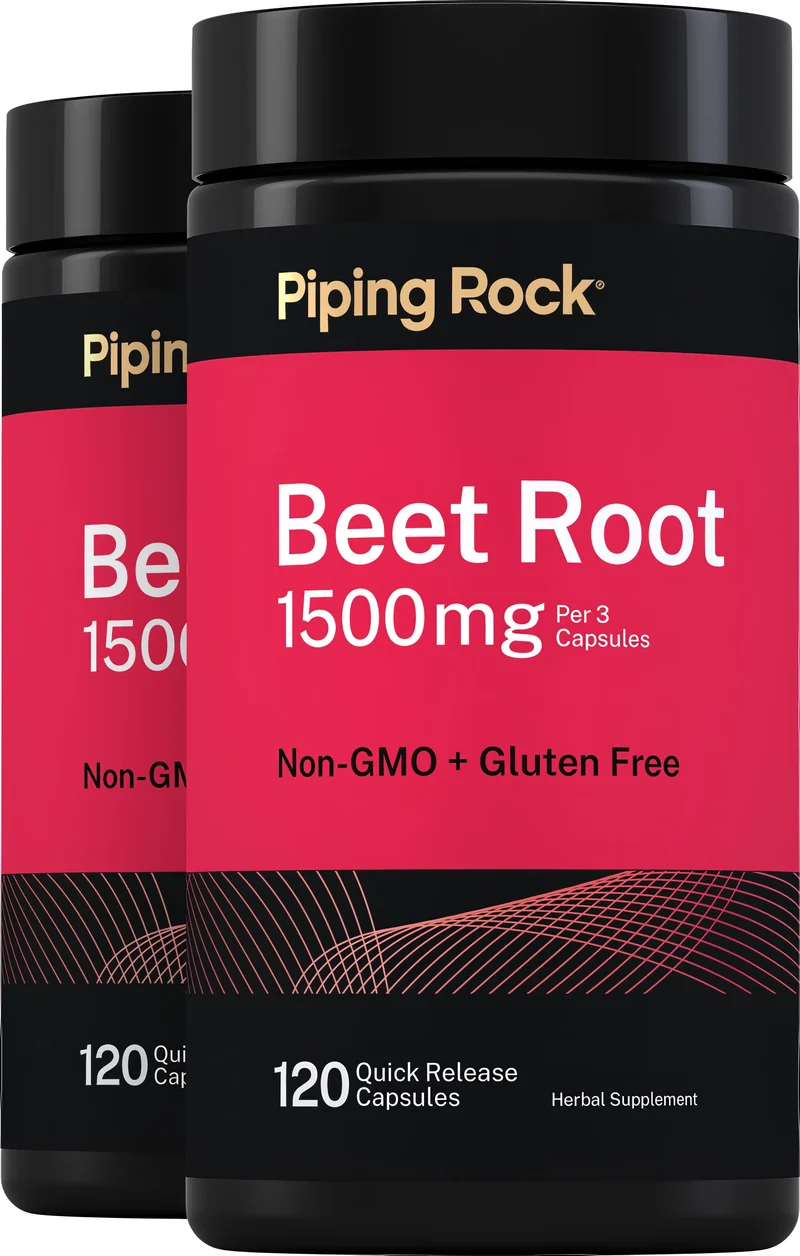 Beet Root, 1500 mg (per serving), 120 Quick Release Capsules, 2 Bottles