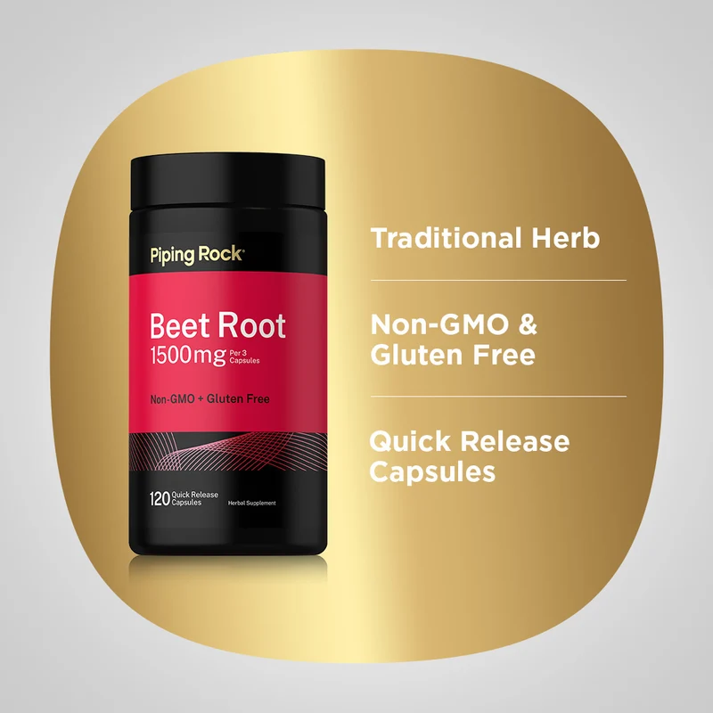 Beet Root, 1500 mg (per serving), 120 Quick Release Capsules, 2 Bottles