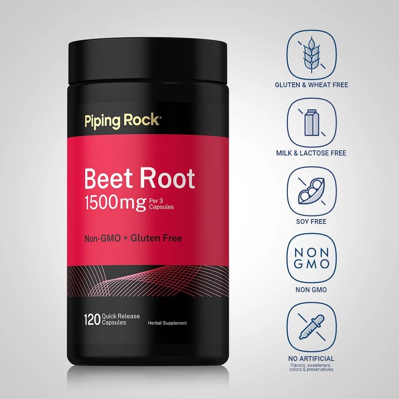 Beet Root, 1500 mg (per serving), 120 Quick Release Capsules, 2 Bottles