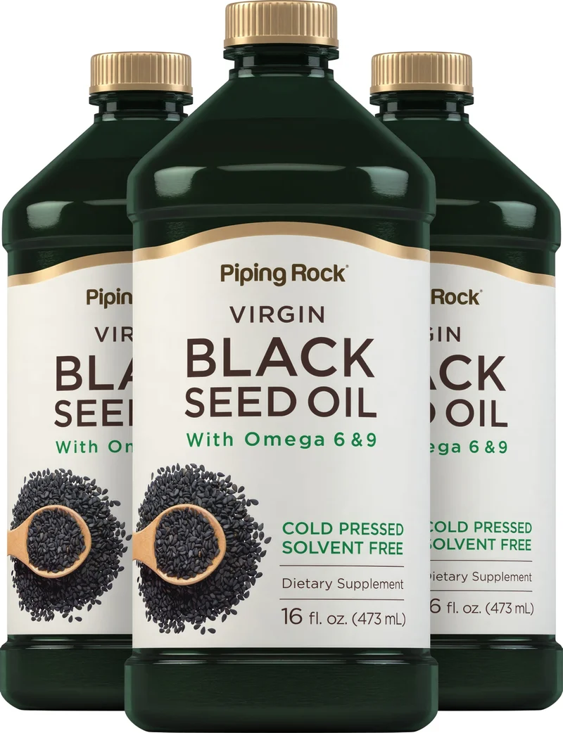 Black Seed Oil (Cumin Seed) - Cold Pressed, 16 fl oz (473 mL) Bottles, 3 Bottles