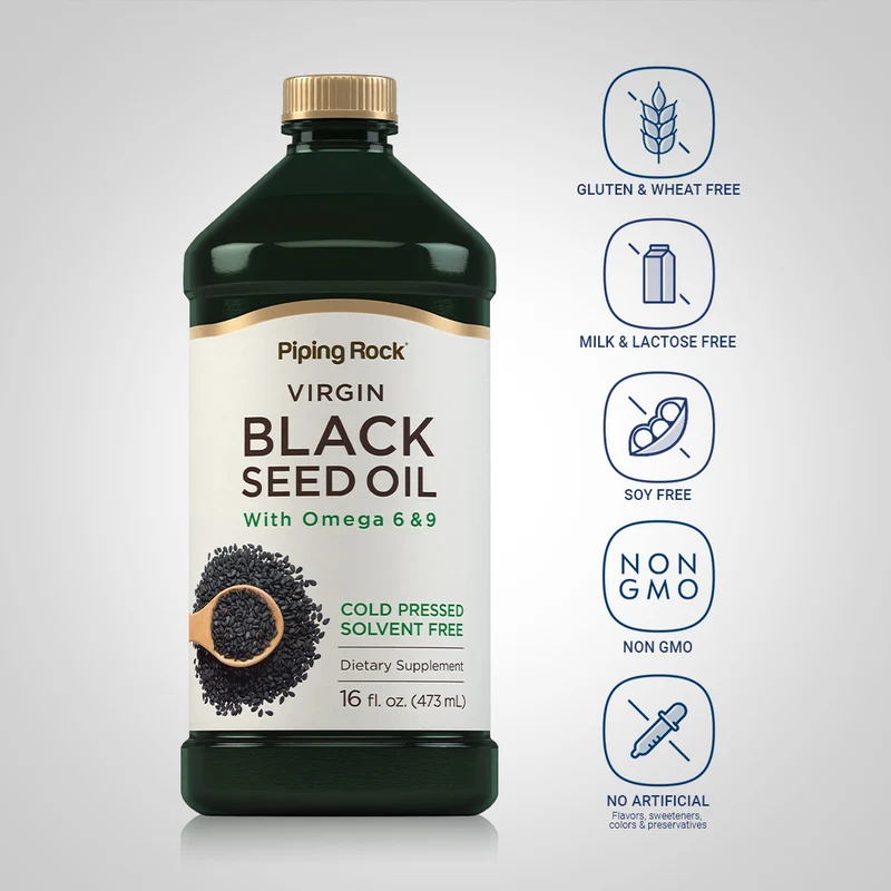 Black Seed Oil (Cumin Seed) - Cold Pressed, 16 fl oz (473 mL) Bottles, 3 Bottles