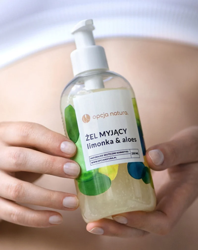Gel nettoyant pour le corps et le visage au citron vert et à l'aloe vera 100 % naturel Opcja Natura