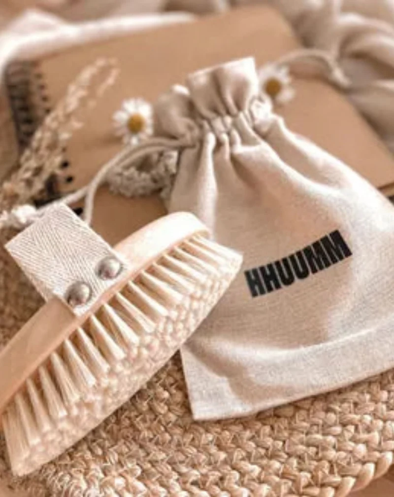 Brosse de massage à sec pour le corps avec bande en fibre d'agave n° 3 Hhuumm