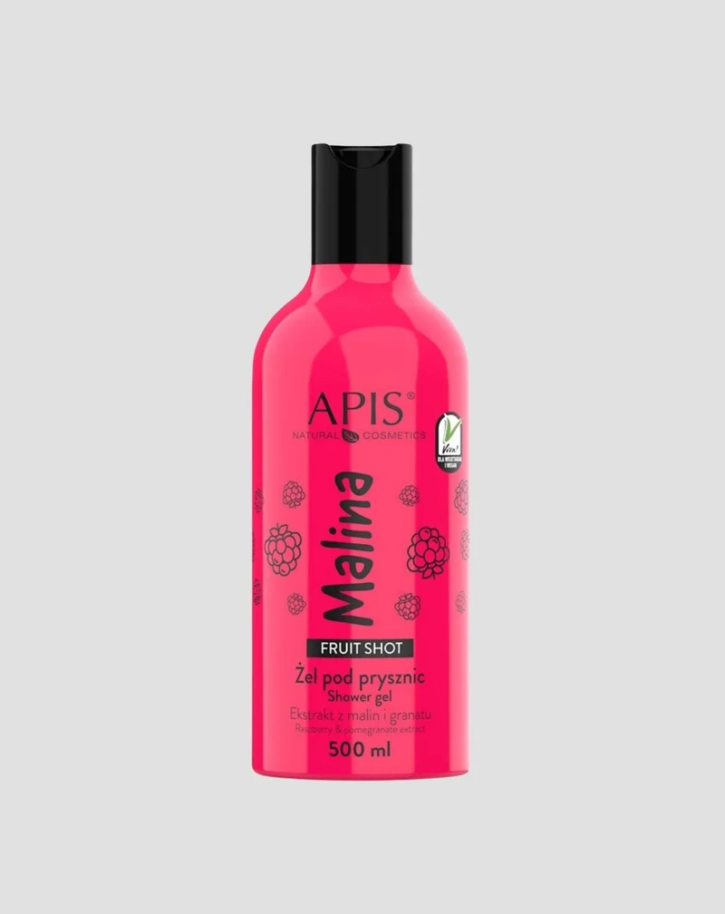 Gel douche naturel au parfum de framboise à l’acide hyaluronique Fruit Shot Apis