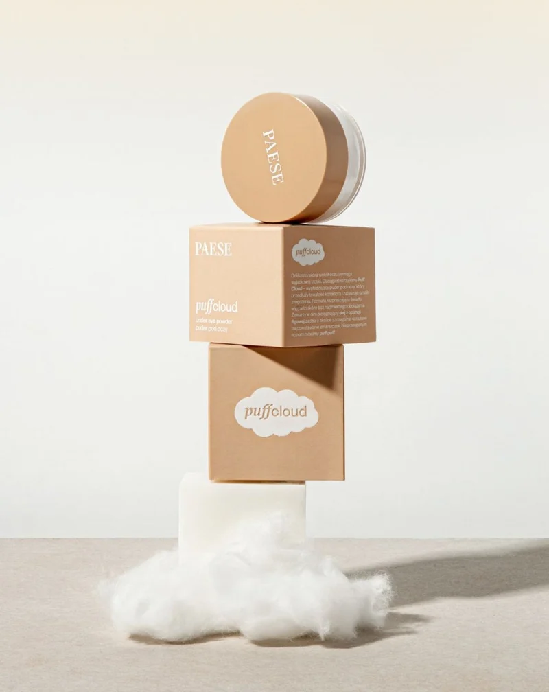 Poudre sèche pour les yeux Puff Cloud pour lisser et effacer les signes du vieillissement Paese