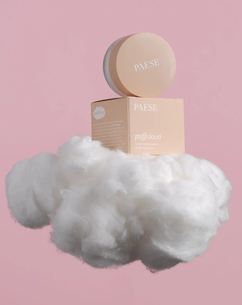 Poudre sèche pour les yeux Puff Cloud pour lisser et effacer les signes du vieillissement Paese
