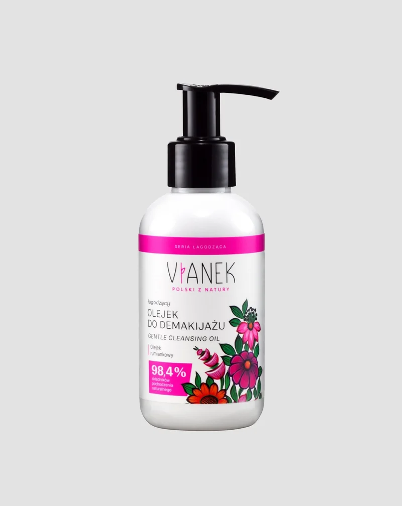 Huile démaquillante apaisante pour les yeux, le visage et les lèvres au macérât de camomille Vianek