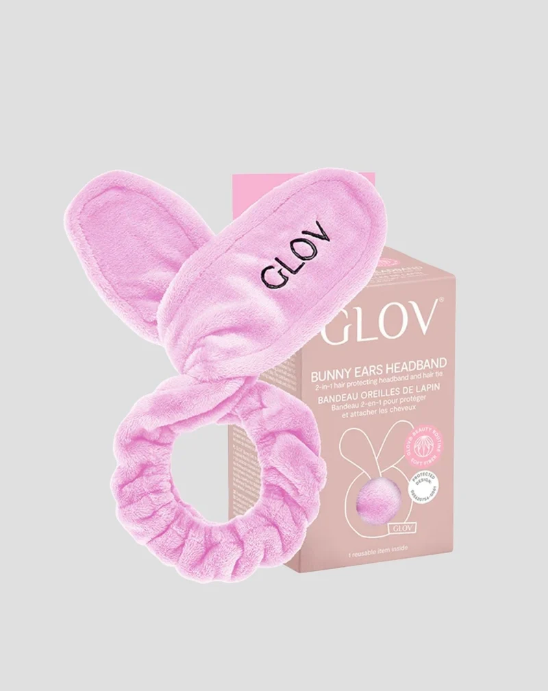 Bandeau à cheveux Bunny Ears Pink Glov pour un toilettage facile
