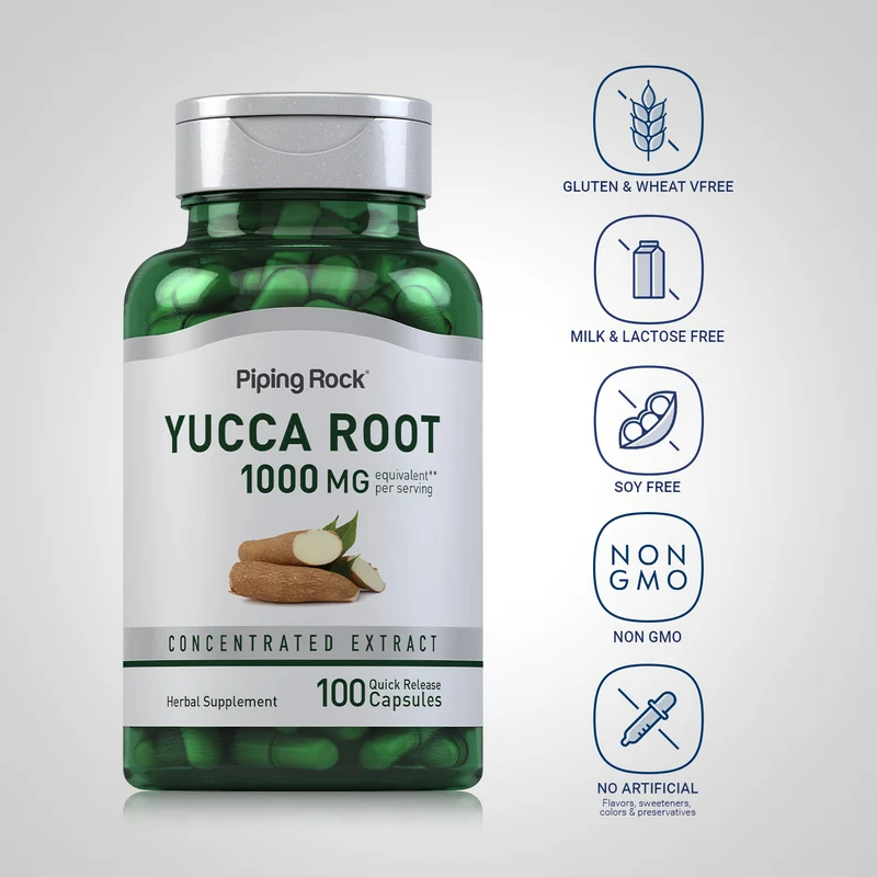 Yucca Root, 1000 mg (per serving), 100 Quick Release Capsules