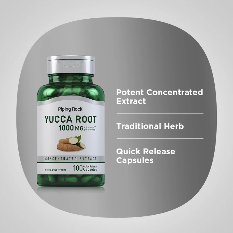 Yucca Root, 1000 mg (per serving), 100 Quick Release Capsules, 2 Bottles