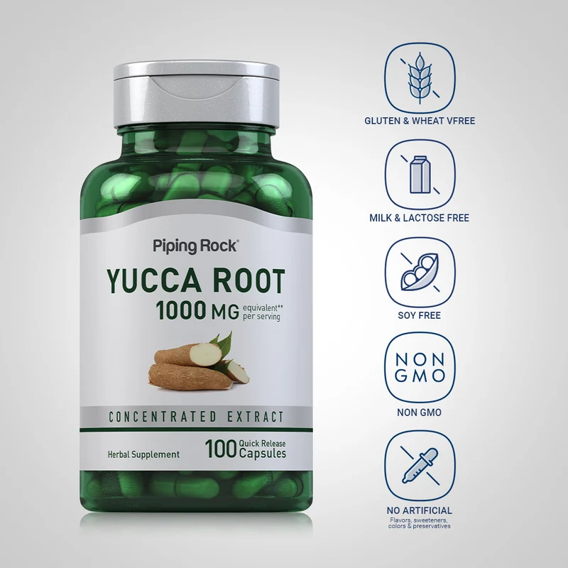 Yucca Root, 1000 mg (per serving), 100 Quick Release Capsules, 2 Bottles