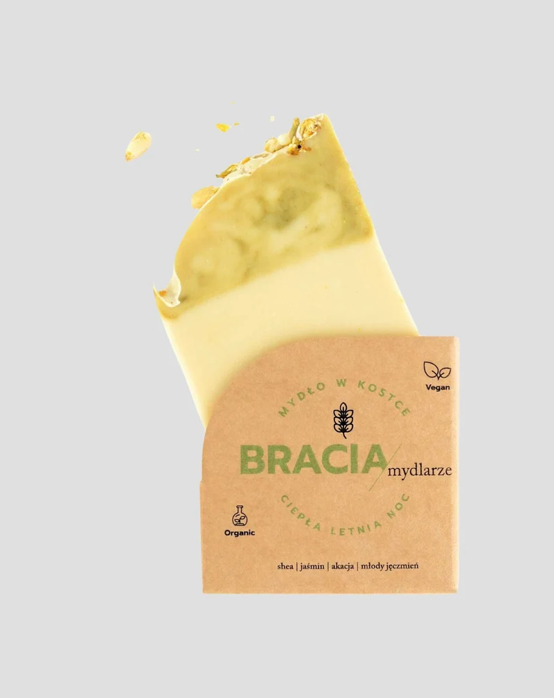 Barre de savon au jasmin et à l'acacia anti-rides et anti-acné Chaude nuit d'été Bracia Mydlarze